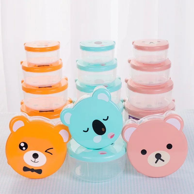 Kids.Outdoor Utensils - 4pcs/set Children Plastic Bento Box Cartoon