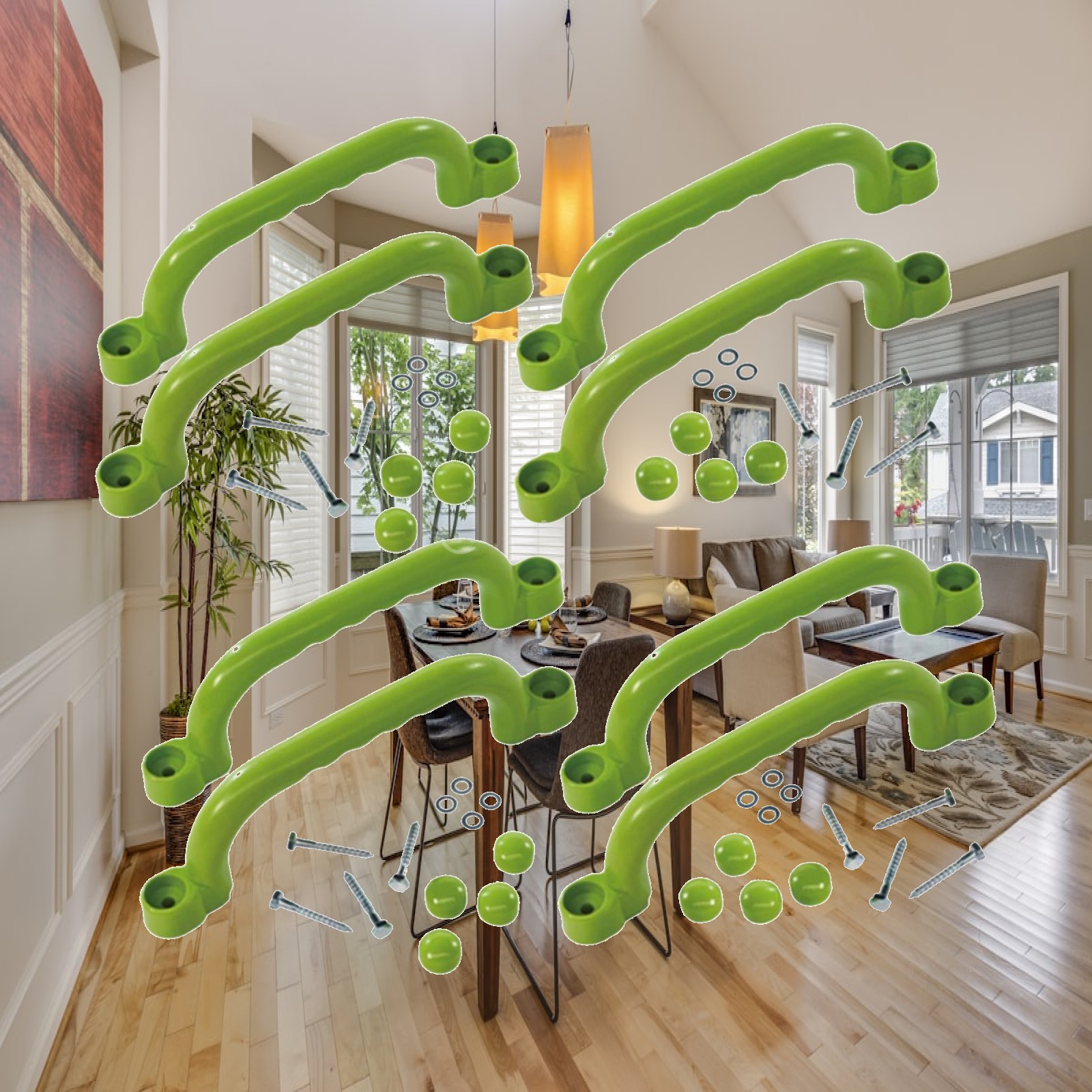 Kids Outdoor Climbing Frame - 8x Climbing Handles Children Gifts Grab