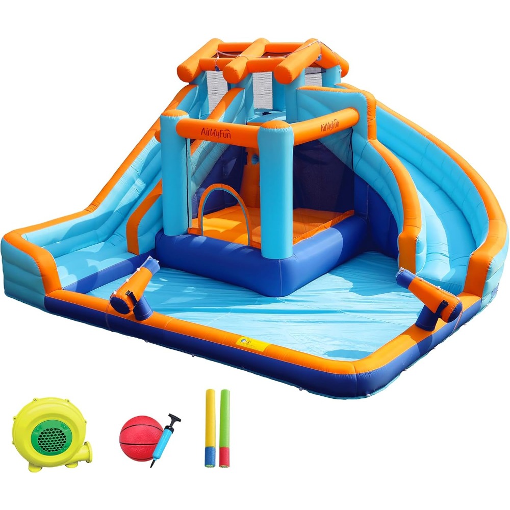 Kids Outdoor Basketball - Large Water Slide Bounce House with