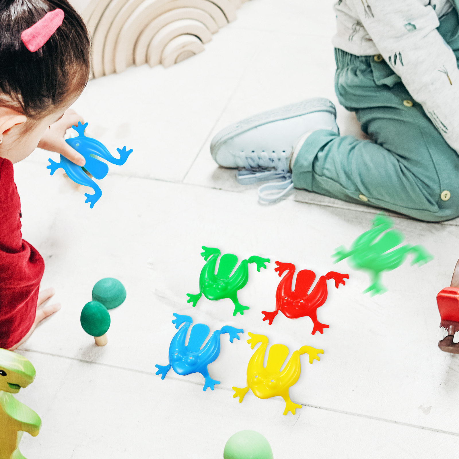 16Pcs Jumping Frog Assorted Co - Kids Outdoor Jumping Toys recension och pris
