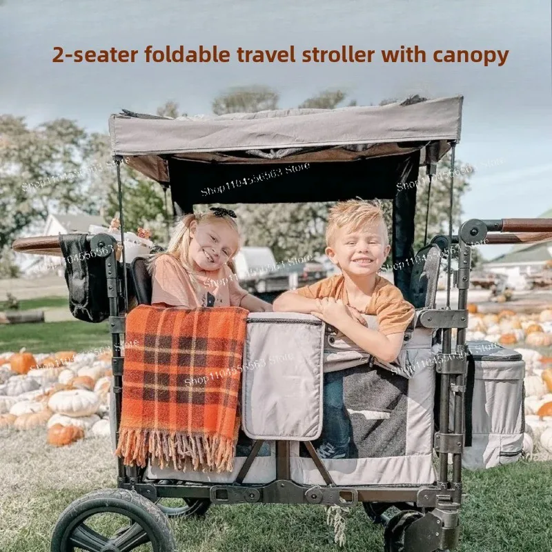 2-Seat Folding Wagon with Cano - Kids.Outdoor Utensils recension och pris