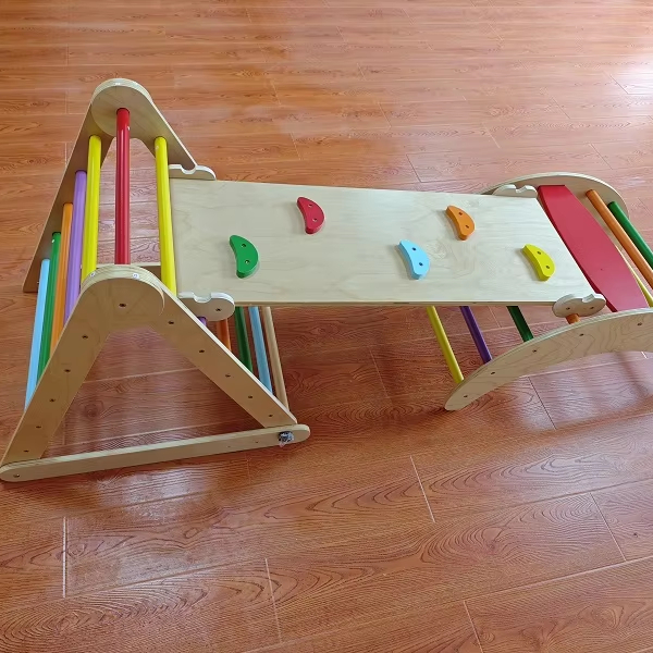 Hot Selling 3-in-1 Montessori  - Kids Outdoor Wooden Climbing Frame recension och pris