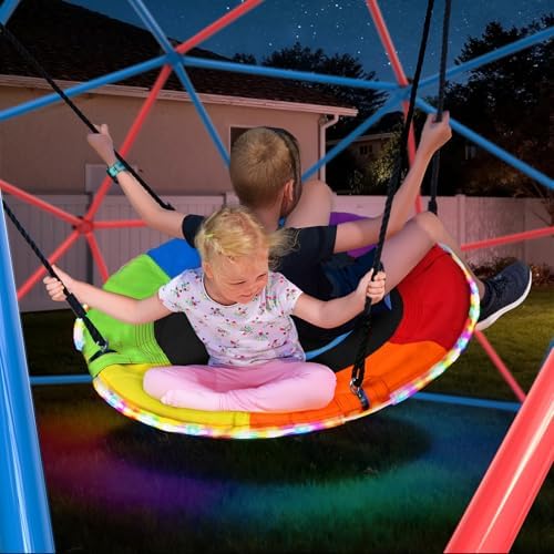 Clim Dome Swing Set with LED S - Kids Outdoor Jungle Gym Dome recension och pris
