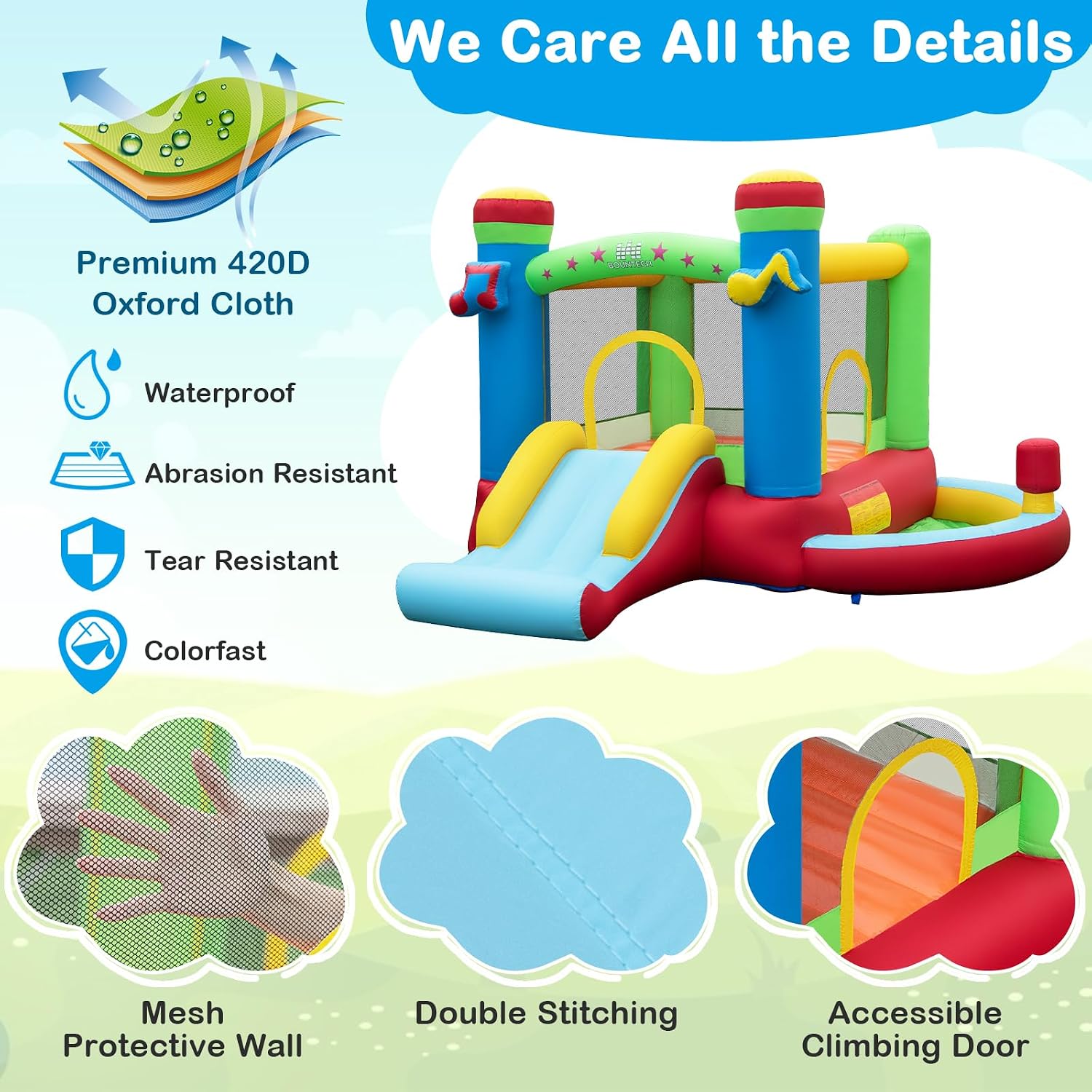 Inflatable Bounce House with B - Kids Outdoor Basketball recension och pris