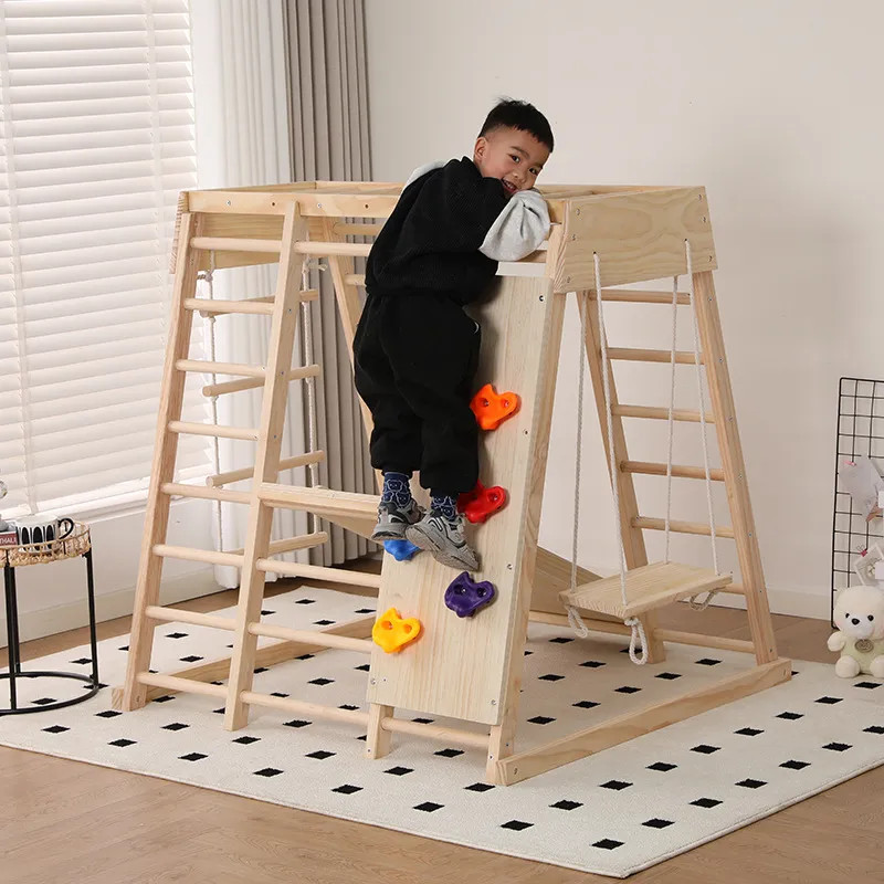 JMZ Wooden Jungle Gym Slide Cl - Kids Outdoor Wooden Climbing Frame recension och pris