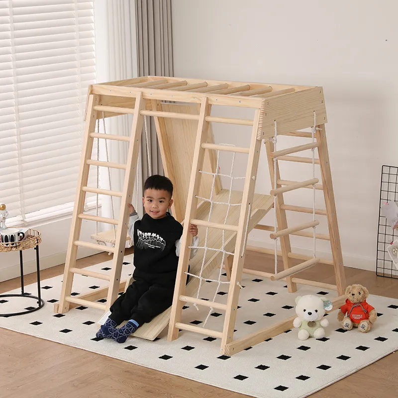 JMZ Wooden Jungle Gym Slide Cl - Kids Outdoor Wooden Climbing Frame recension och pris