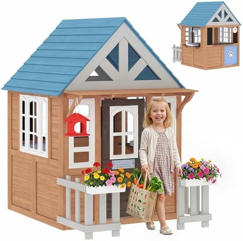Outdoor Playhouse with Pet Doo - Kids Outdoor Fence recension och pris