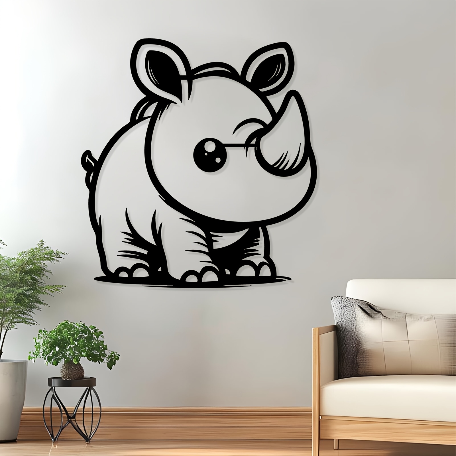 Cute Rhino Metal Wall Art, Rus - Kids Outdoor Fence recension och pris