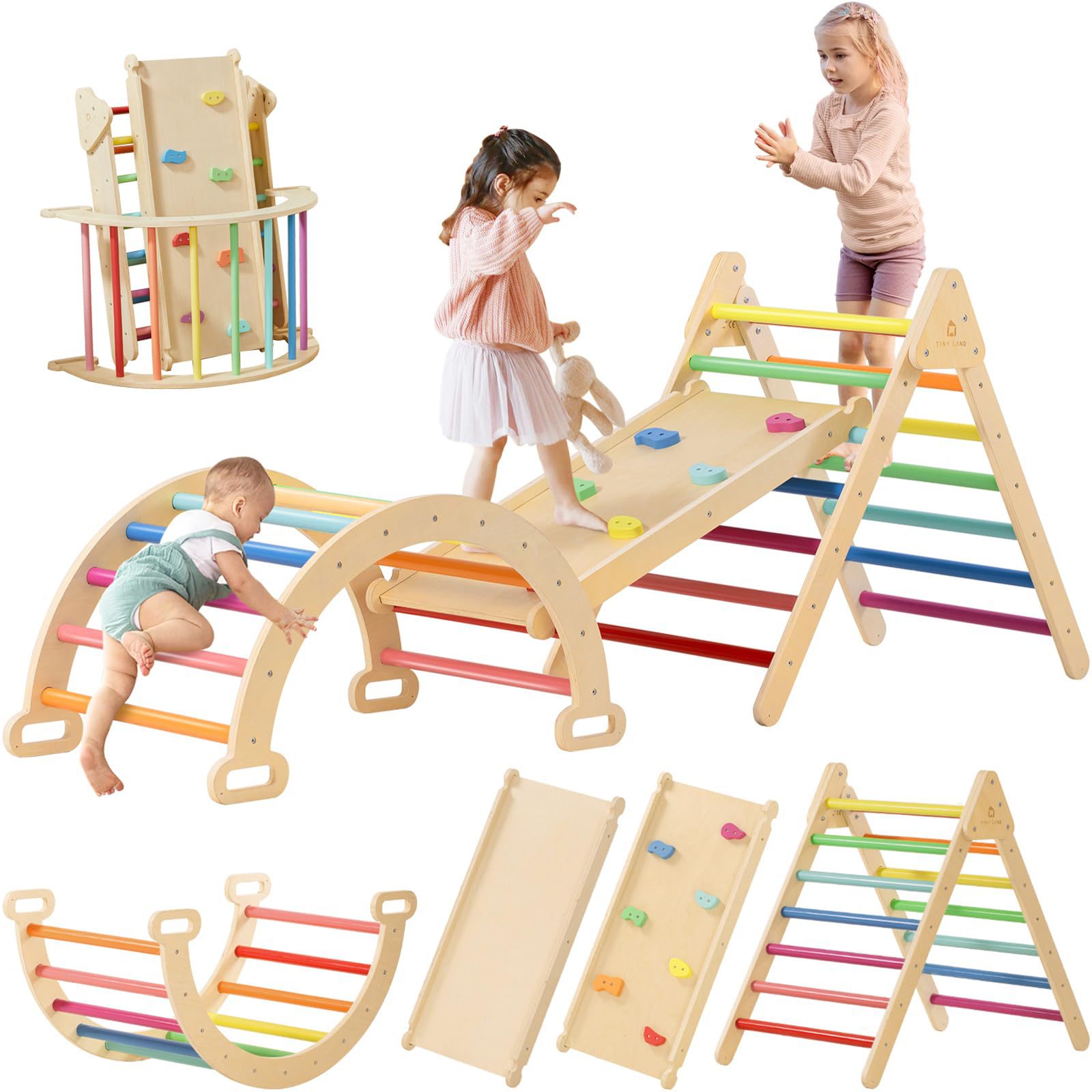 Solid Wood Versatile Climbing  - Kids Outdoor Climbing Frame recension och pris