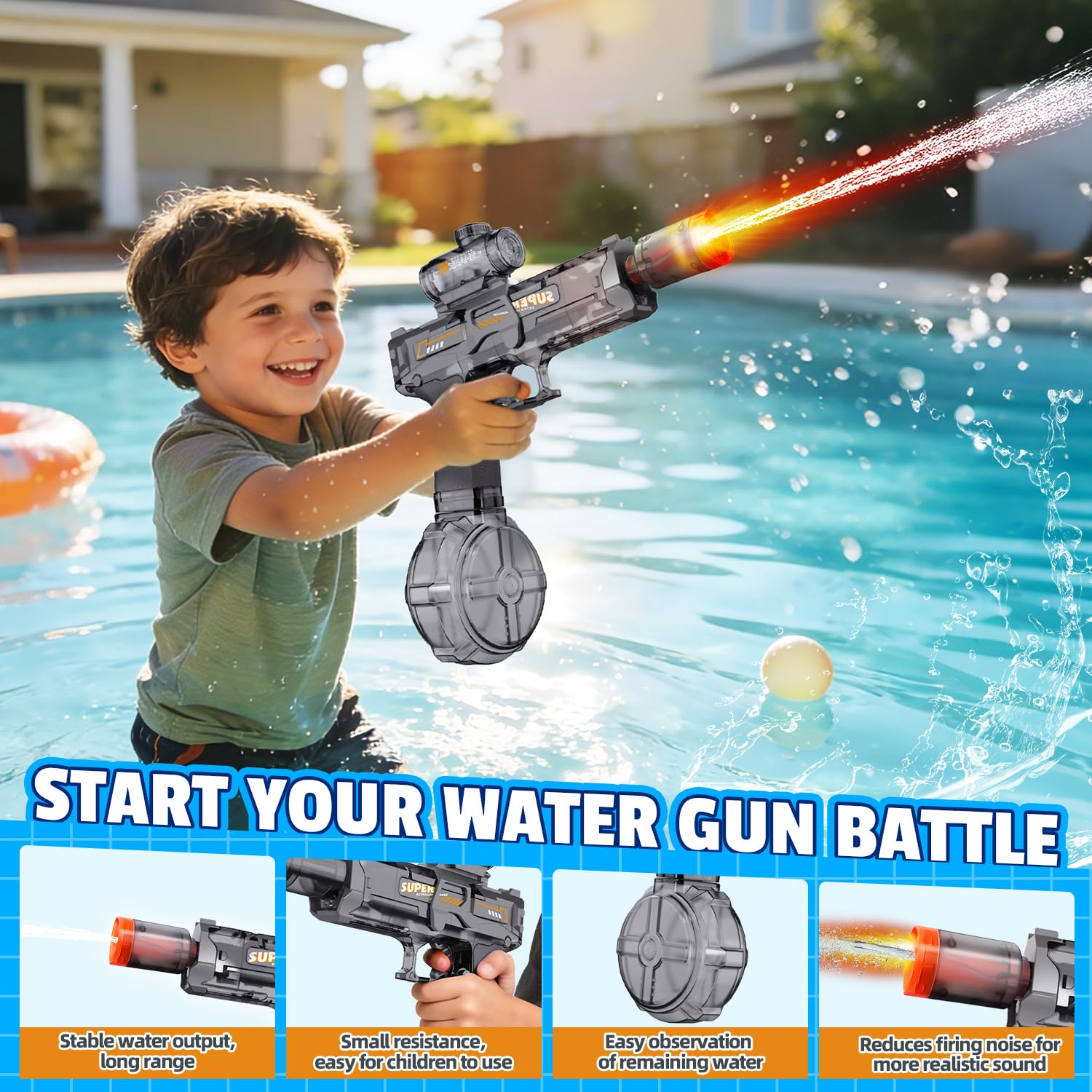 Electric Water Gun for Kids Ad - Water Gun Soaker recension och pris