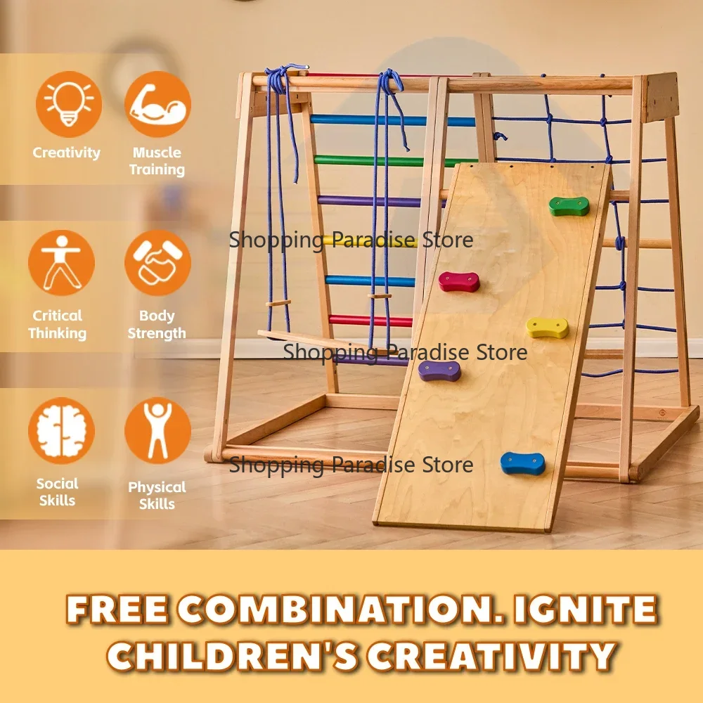 Kids Wooden Rainbow Climbing F - Kids Outdoor Wooden Climbing Frame recension och pris