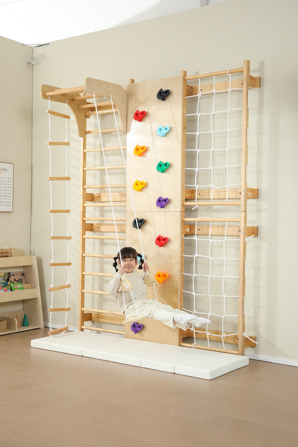 In Stock Indoor Monkey Bars Ki - Kids Outdoor Wooden Climbing Frame recension och pris